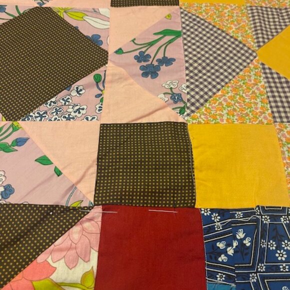 Vintage Patchwork Quilt 102”x 98” - Picture 4 of 6